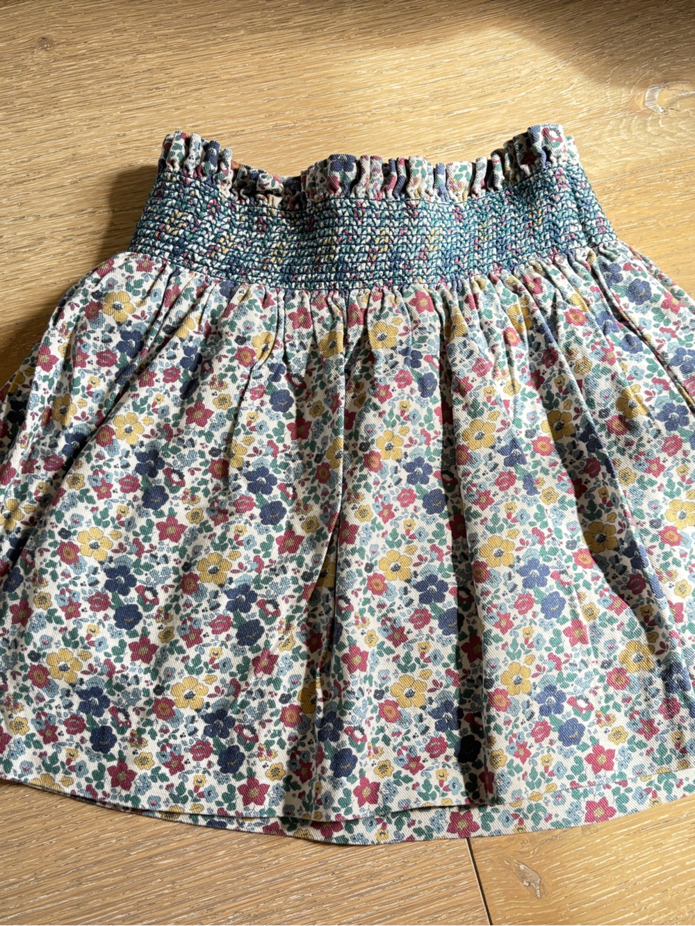 Pepa Floral Smocked Waist Cotton Skirt - 5